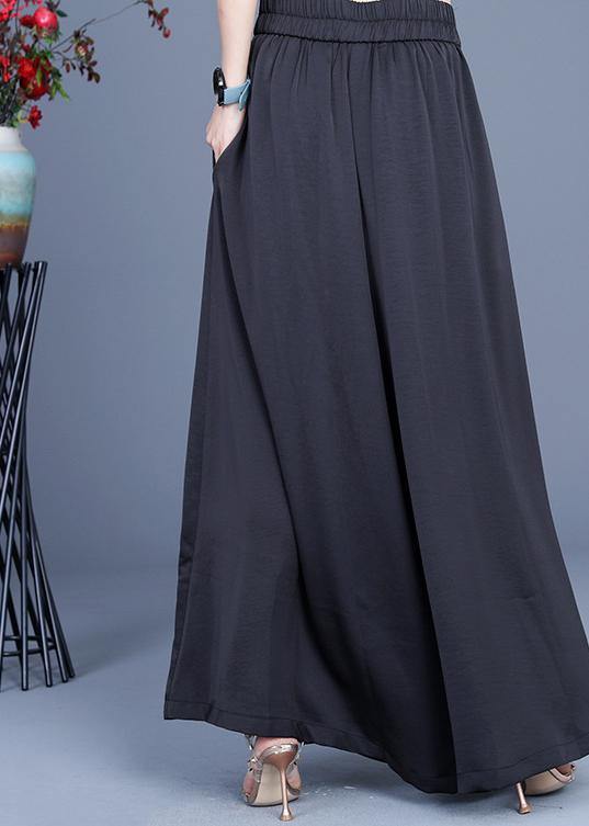 Diy Black Button Wide Leg Pants Summer