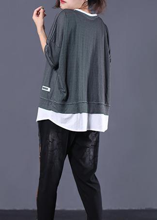 DIY false two pieces cotton clothes Tutorials black striped tops summer