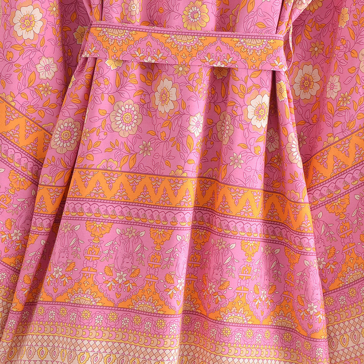 Capri Pink Boho Floral Print Short Robe