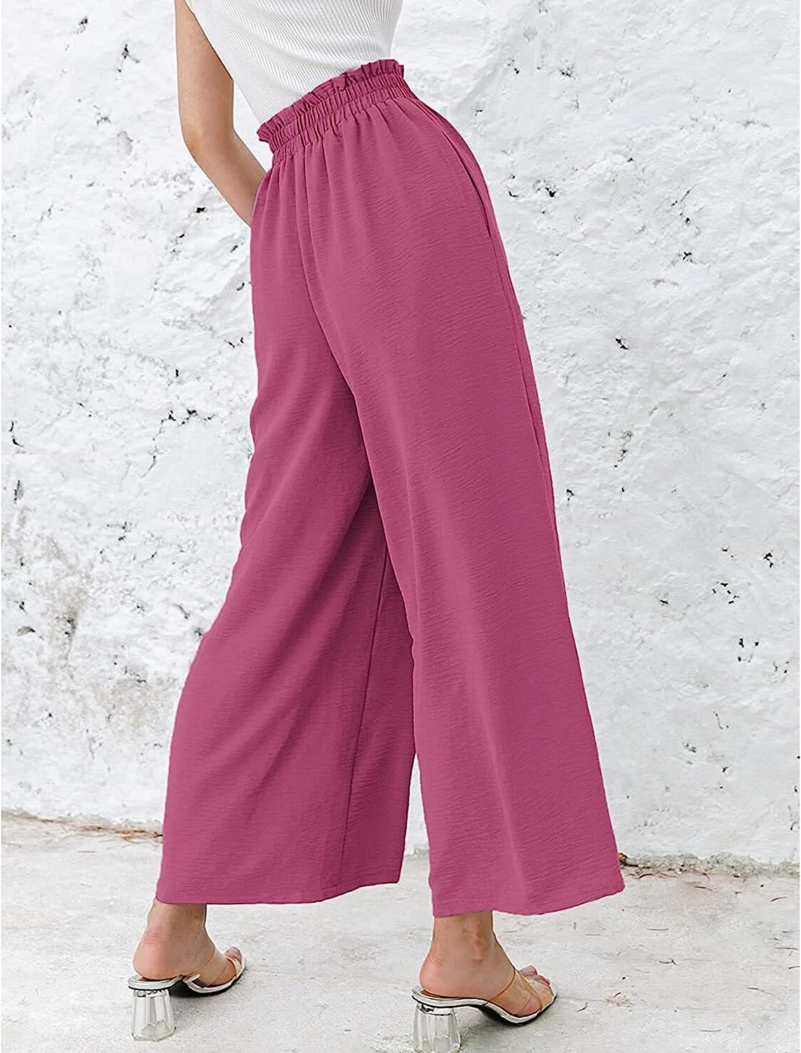 Women High Waisted Straight Wide Leg Pants