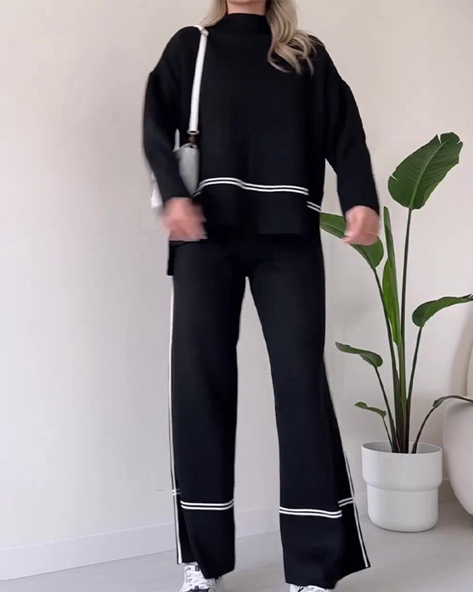 Women's Patchwork Casual Two-piece Set