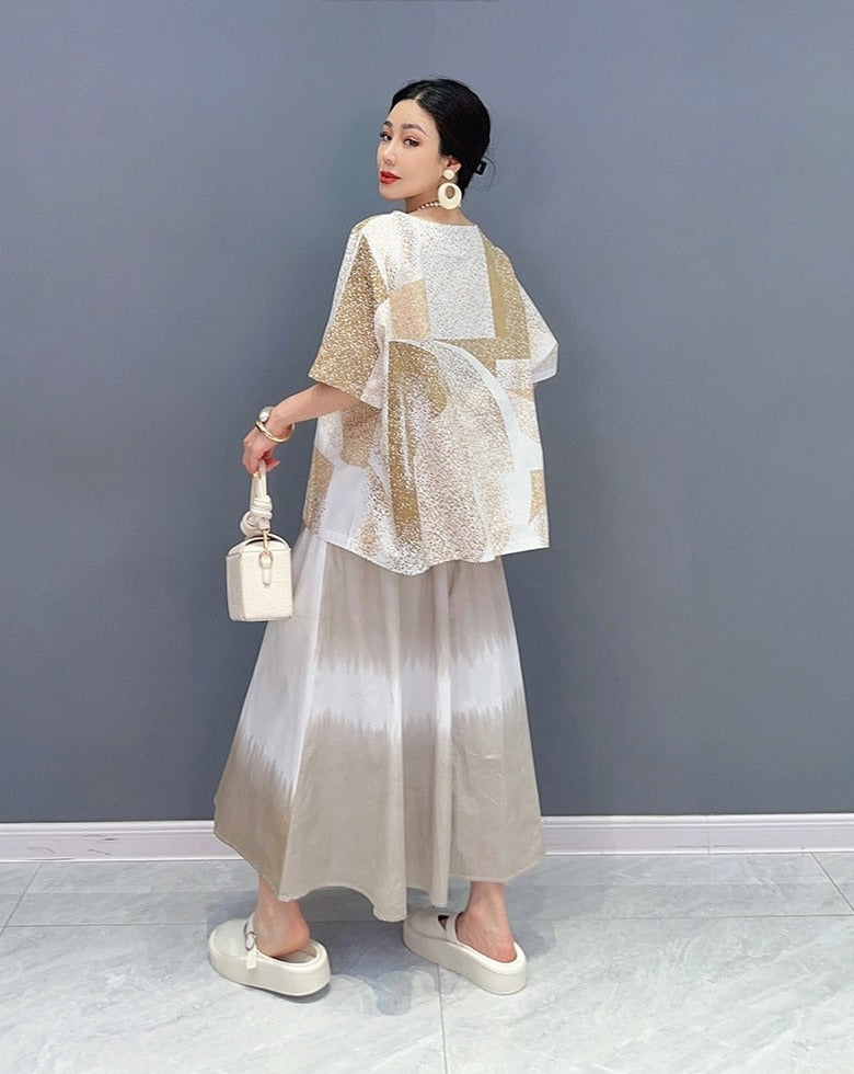 New Everyday Comfortable Chic Top & Skirt 2-Piece Set