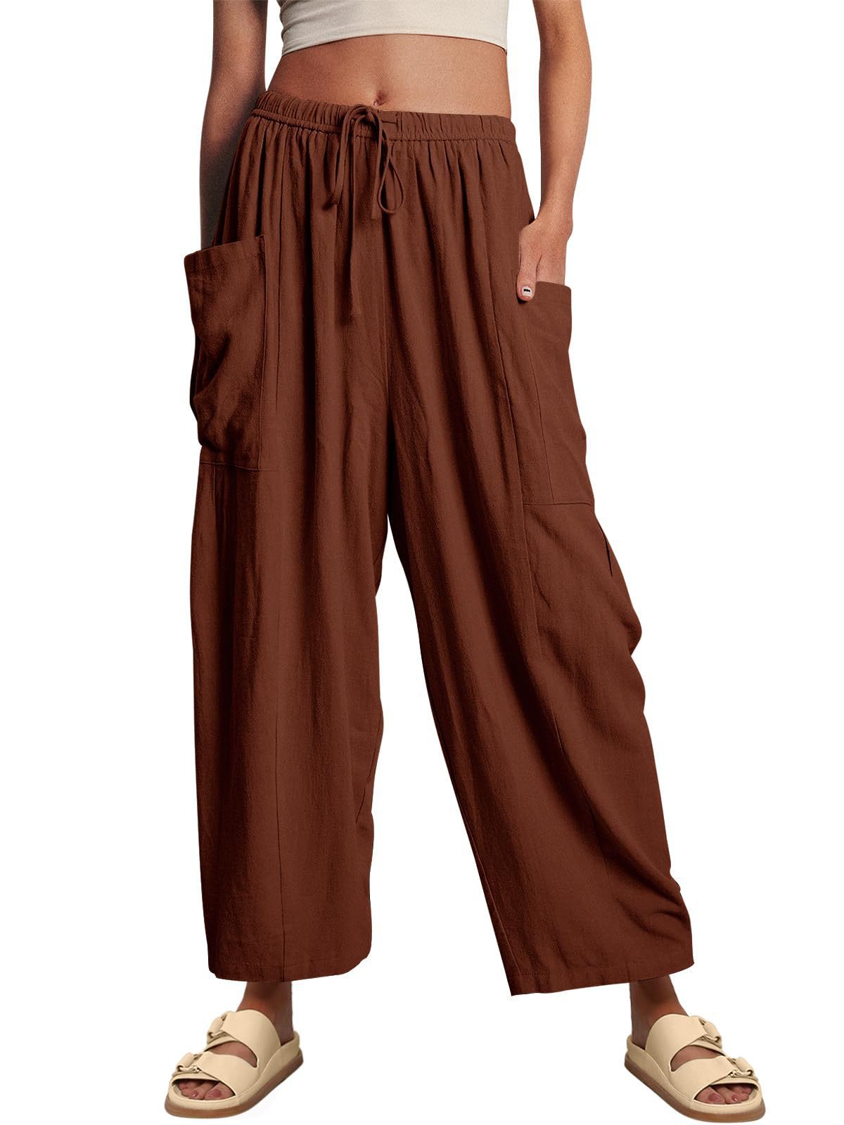 Women's  Loose Casual Cotton Linen Trousers  Pants
