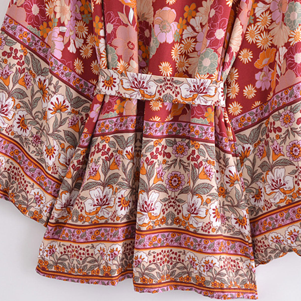 Wild Currant Boho Floral Print Short Robe