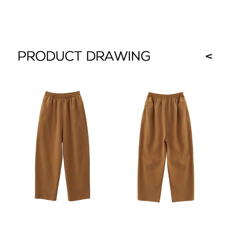 High-waisted casual fleece sweatpants