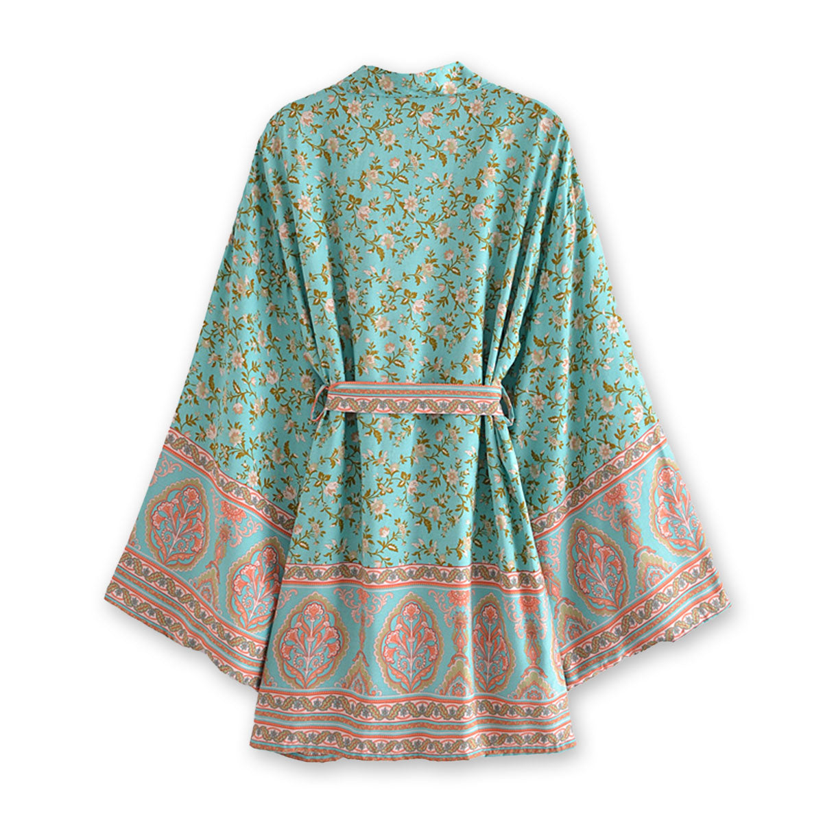 Senora Rose Boho Floral Print Short Robe