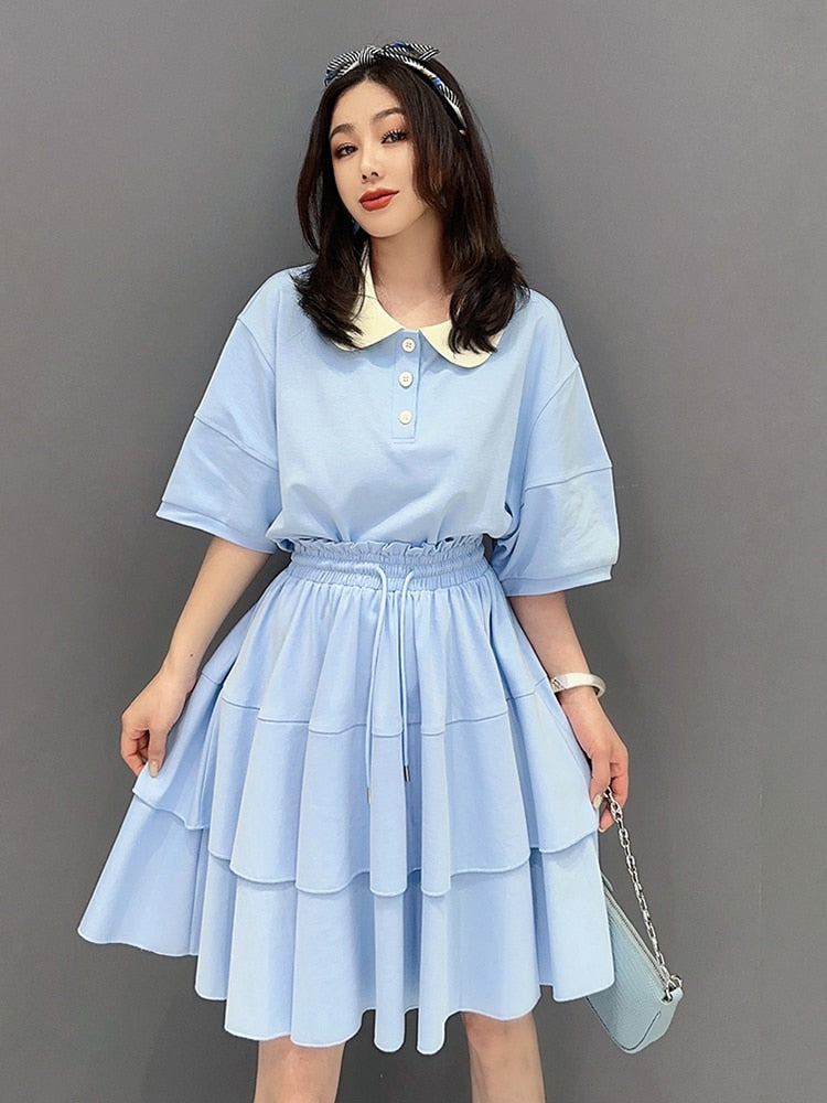 Essential Luxe Polo Shirt & Skirt 2-Piece Set