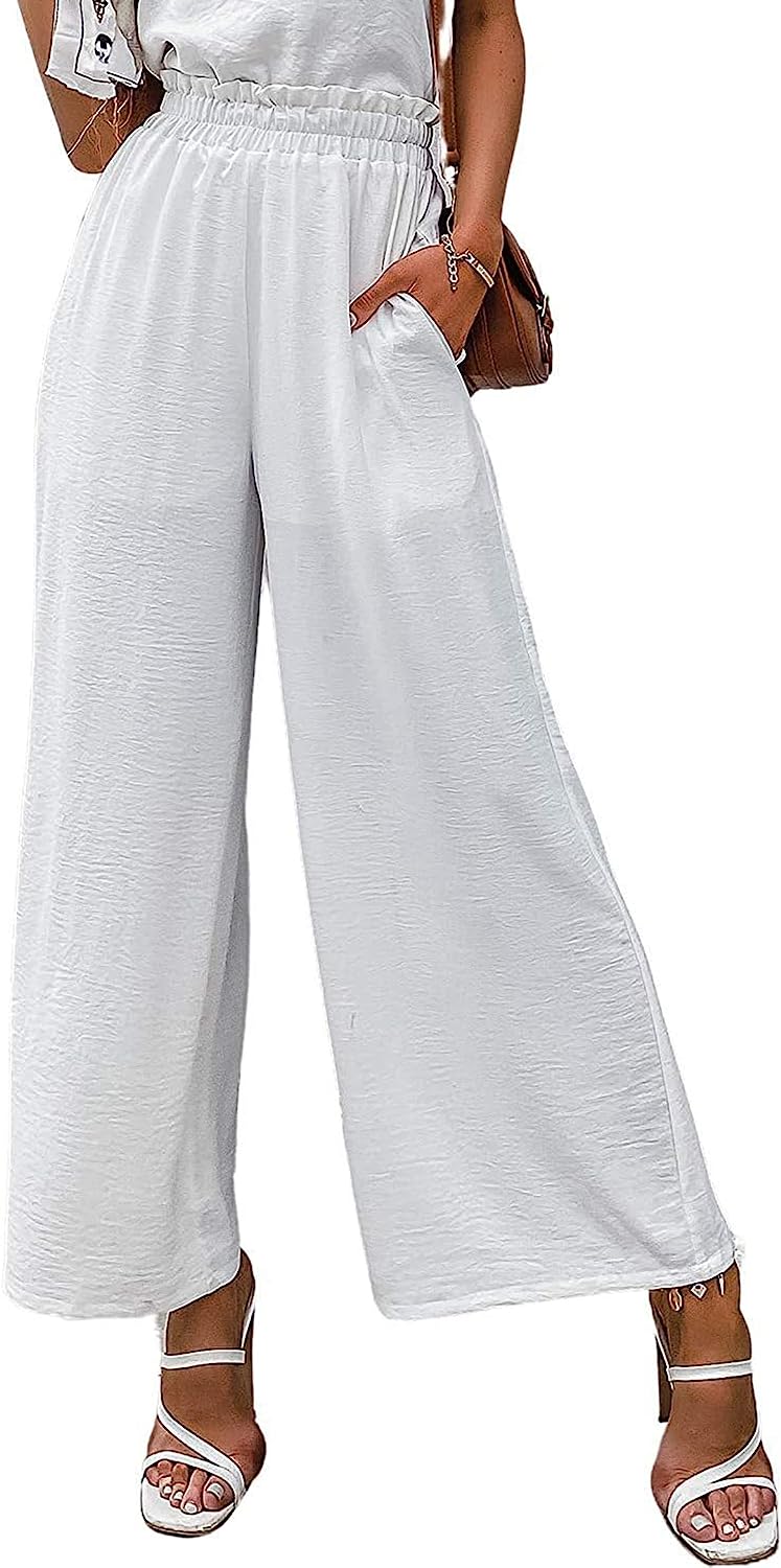 Women High Waisted Straight Wide Leg Pants