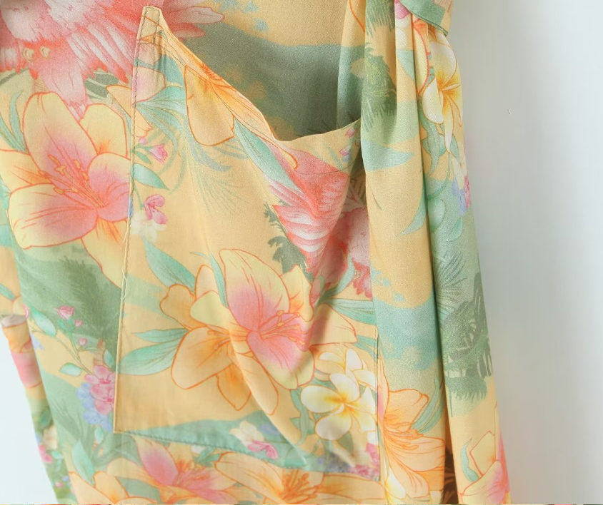 Palm Beach Boho Floral Print Maxi Robe