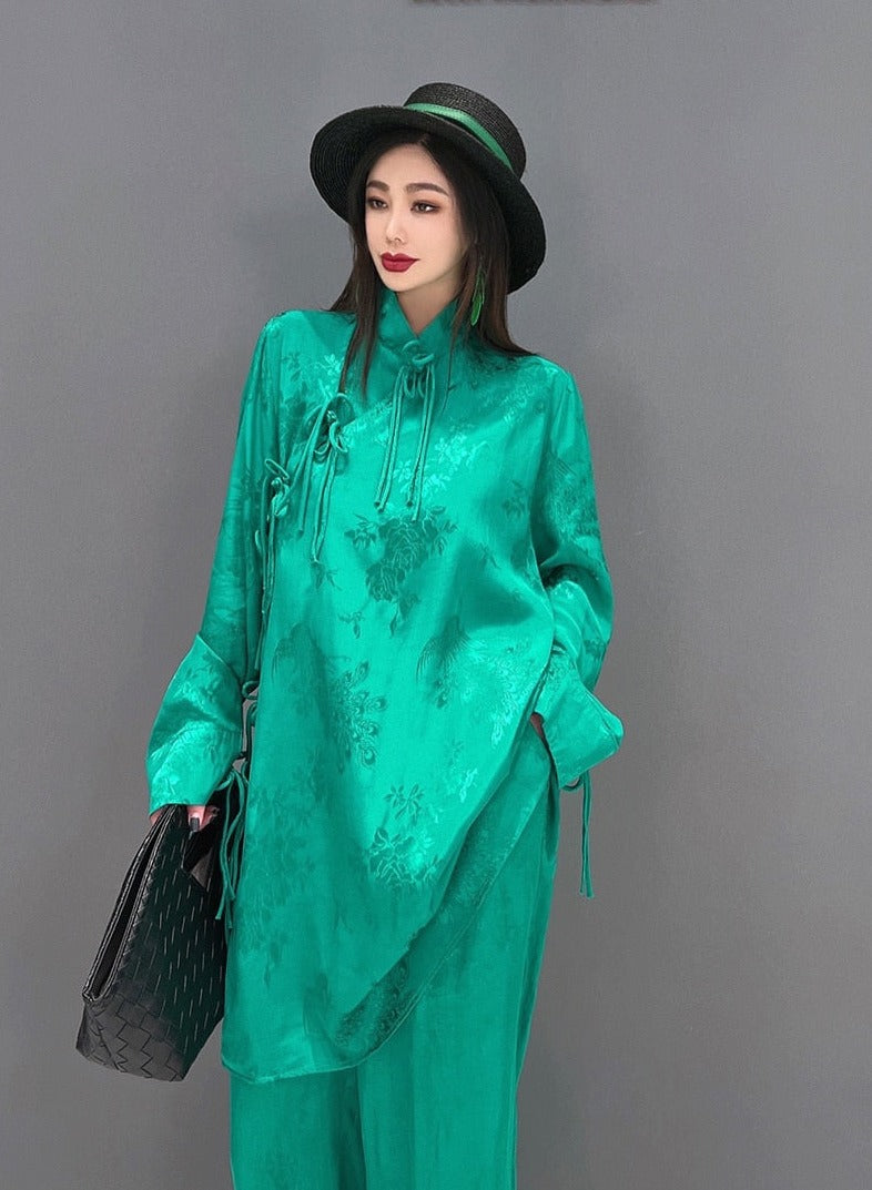 Casual Chic Ethereal Top & Wide Leg Pants 2-Piece Set