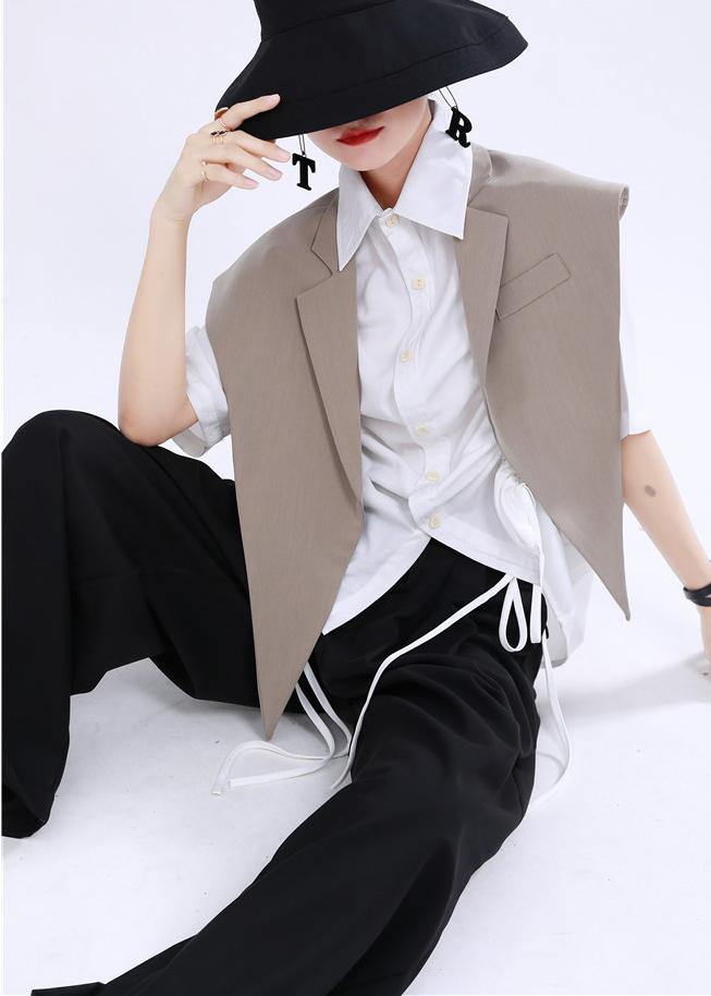 Women's Khaki clothes with magic weapon suit collar vest