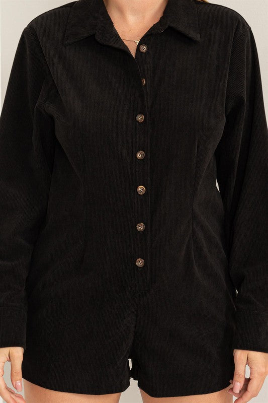 Winding Roads Romper in Black