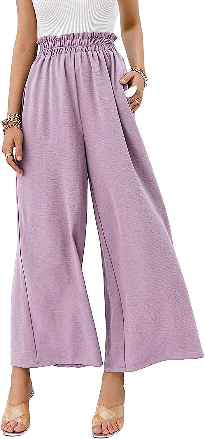 Women High Waisted Straight Wide Leg Pants