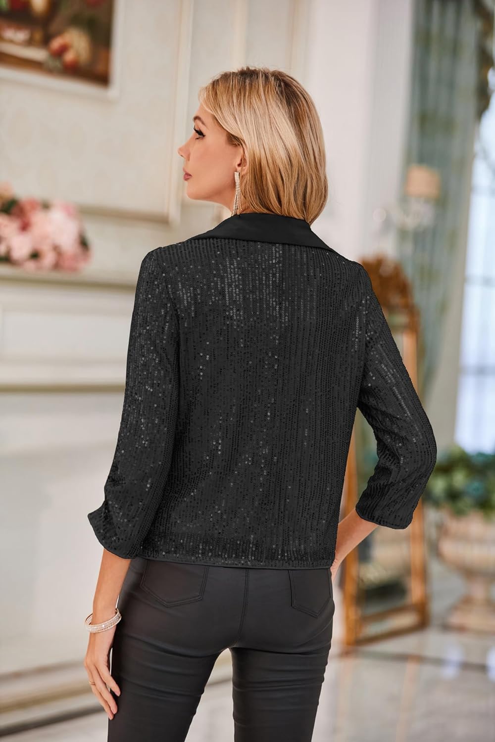 Women's Casual Drawstring Blazer Cotton Cardigan