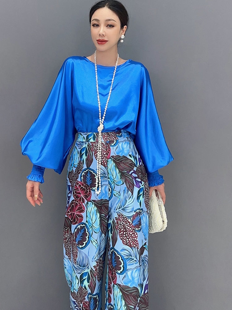 Classy Blue Elegant Chic 2-Piece Set