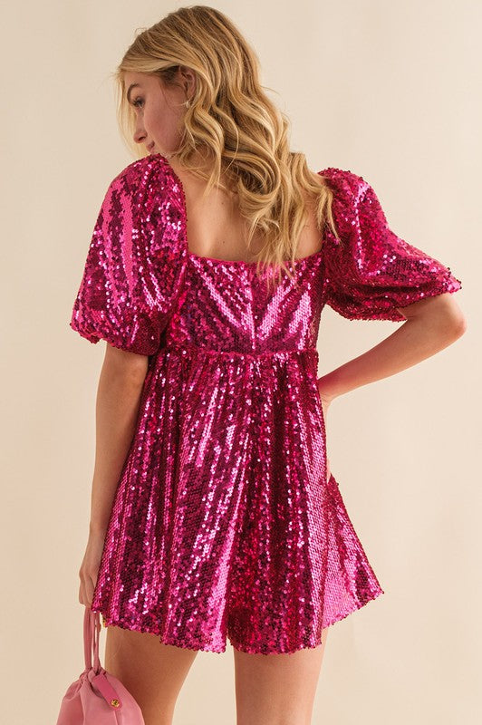Speak Now Romper in Fuchsia