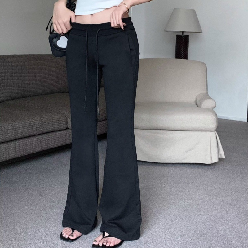 Low-rise drawstring athleisure pants