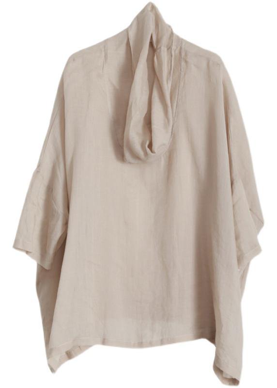 Beautiful Nude Turtle Neck Batwing Sleeve Two Piece Set Women Clothing Summer Linen