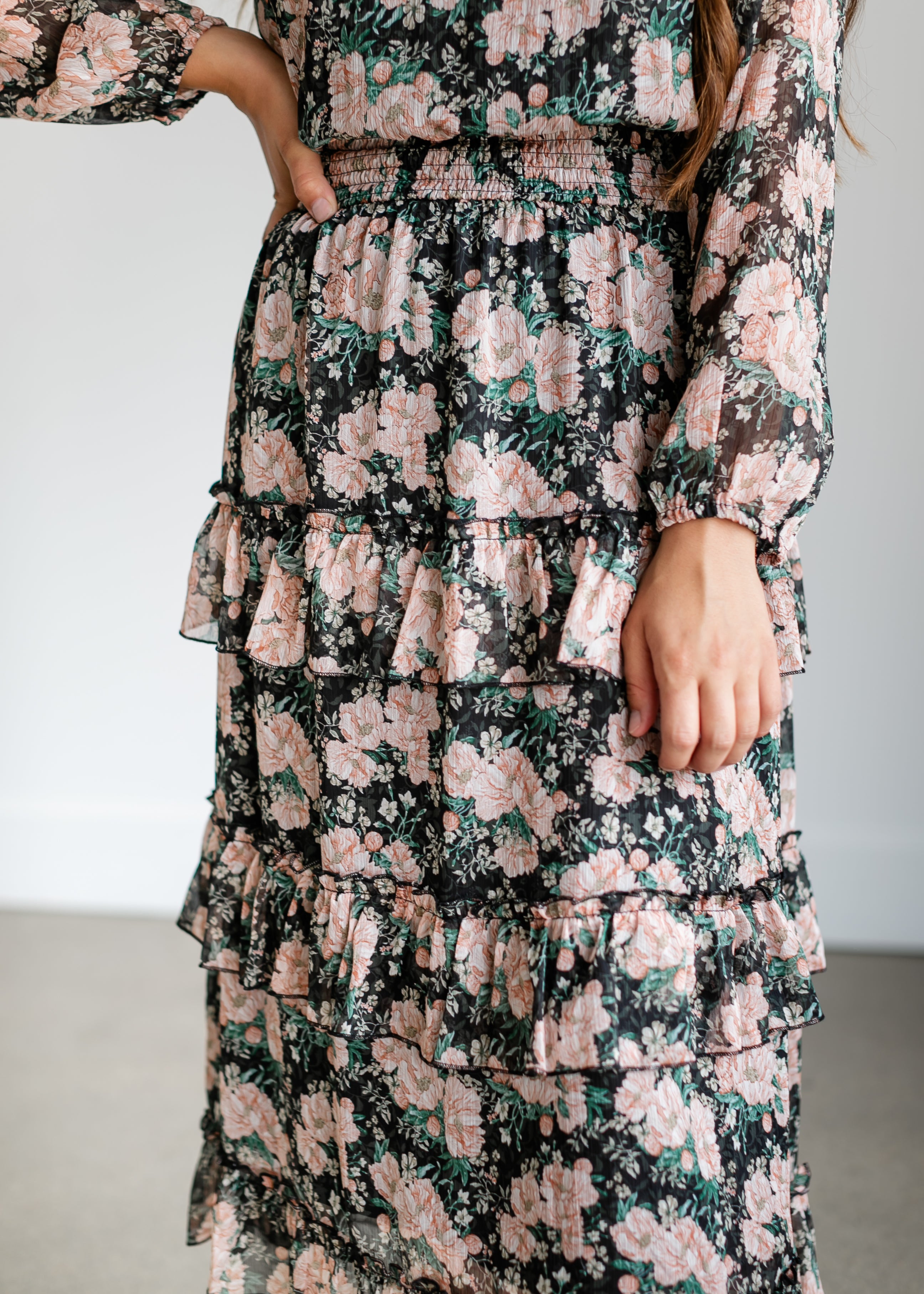 Beckinsale Long Sleeve Floral Maxi Dress
