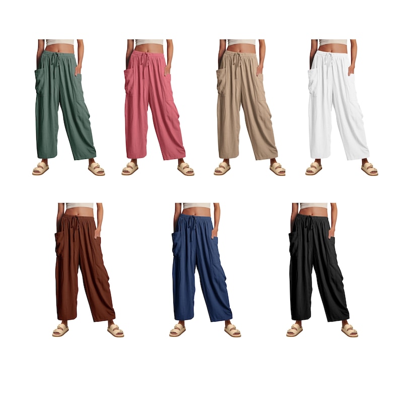 Women's  Loose Casual Cotton Linen Trousers  Pants