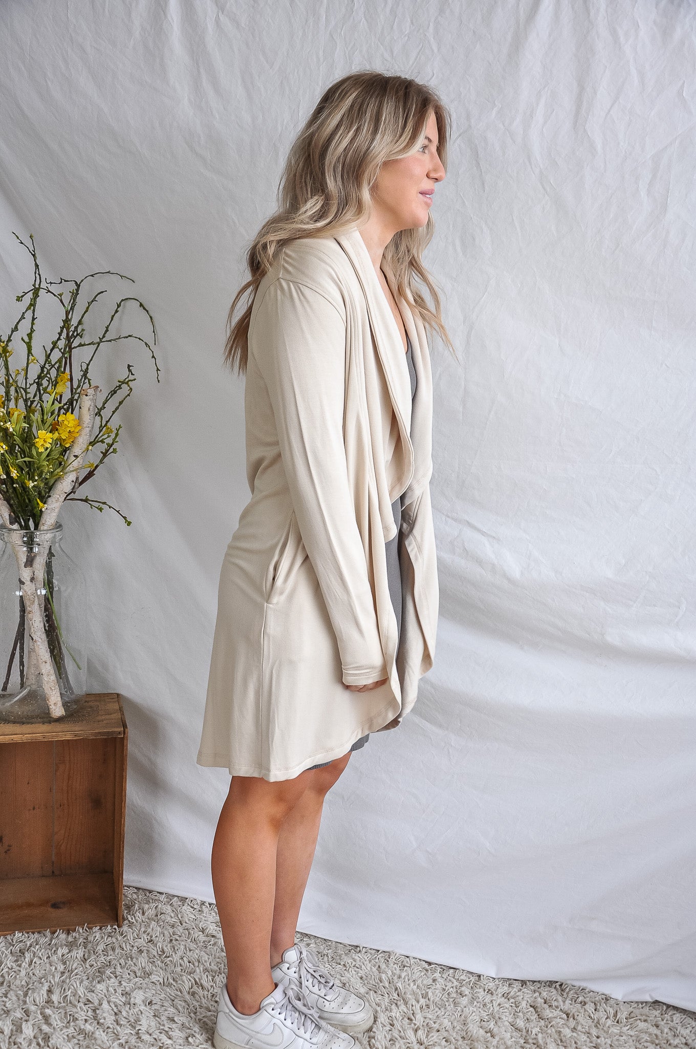Drapey Front Fleece Cardigan