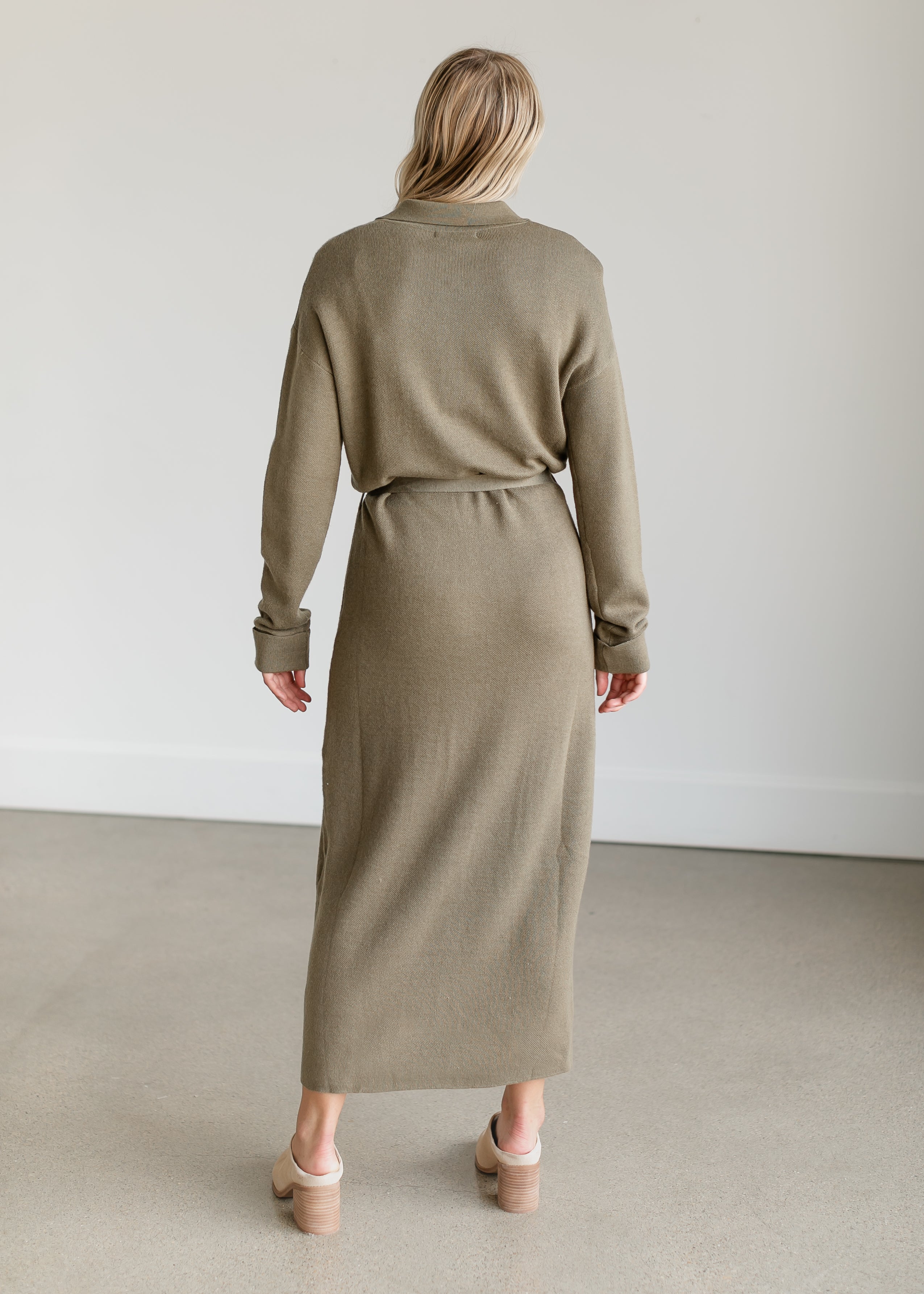 Melina Button-up Knit Midi Dress