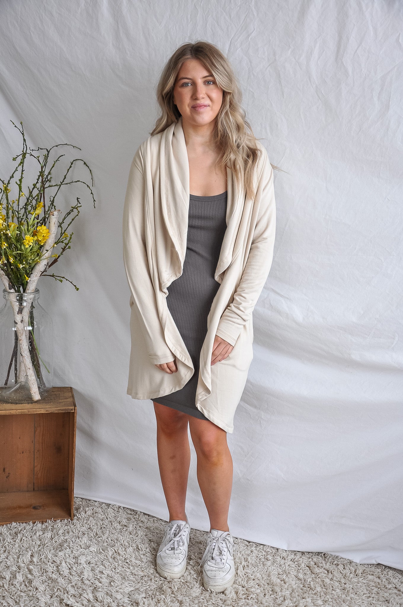 Drapey Front Fleece Cardigan