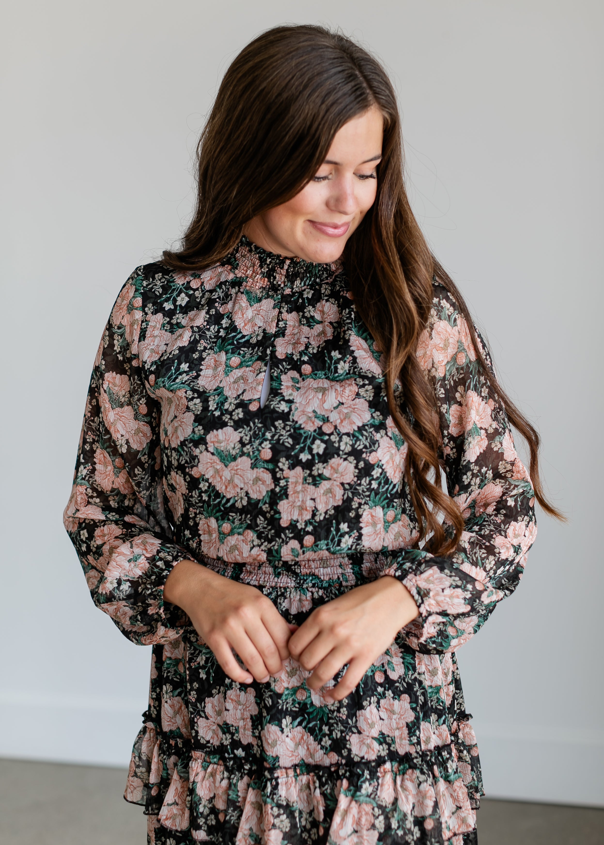 Beckinsale Long Sleeve Floral Maxi Dress