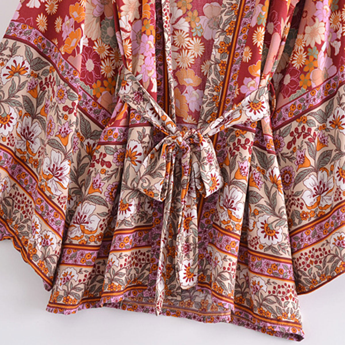 Wild Currant Boho Floral Print Short Robe