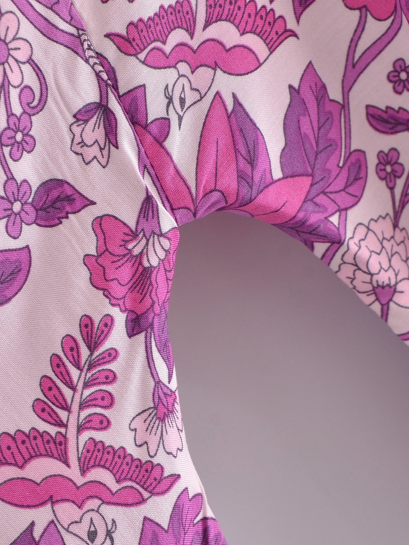 Lavender Lovebirds Boho Floral Print Short Robe