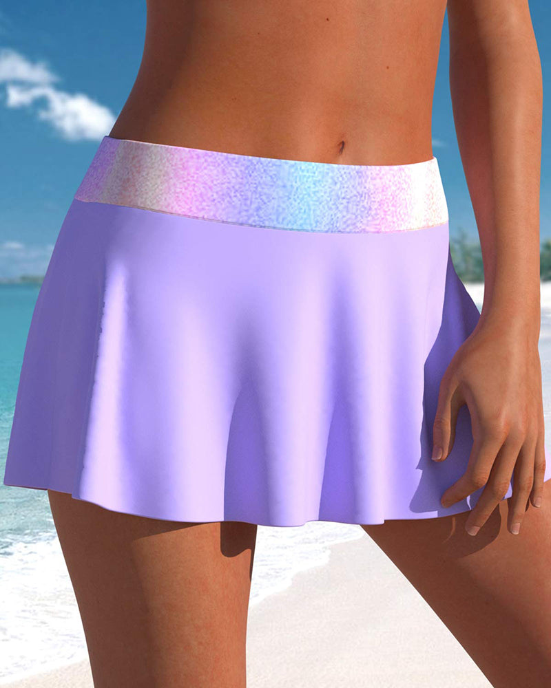 Criss Cross Light Purple Ombre Tankini Set