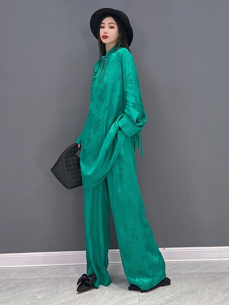 Casual Chic Ethereal Top & Wide Leg Pants 2-Piece Set