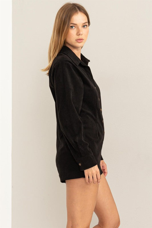 Winding Roads Romper in Black