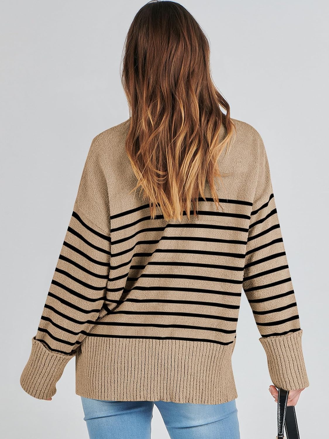 Women's Crewneck Long Sleeve Oversized Fuzzy Knit Chunky Warm Pullover Sweater Top