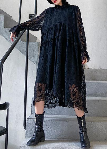Organic lace Ruffles quilting clothes Photography black Dresses
