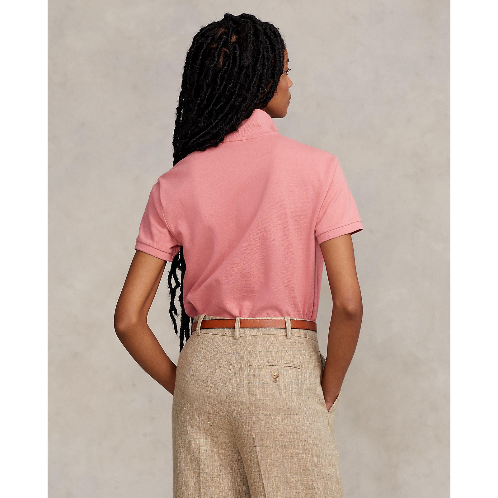 Classic Fit Mesh Polo - Coral