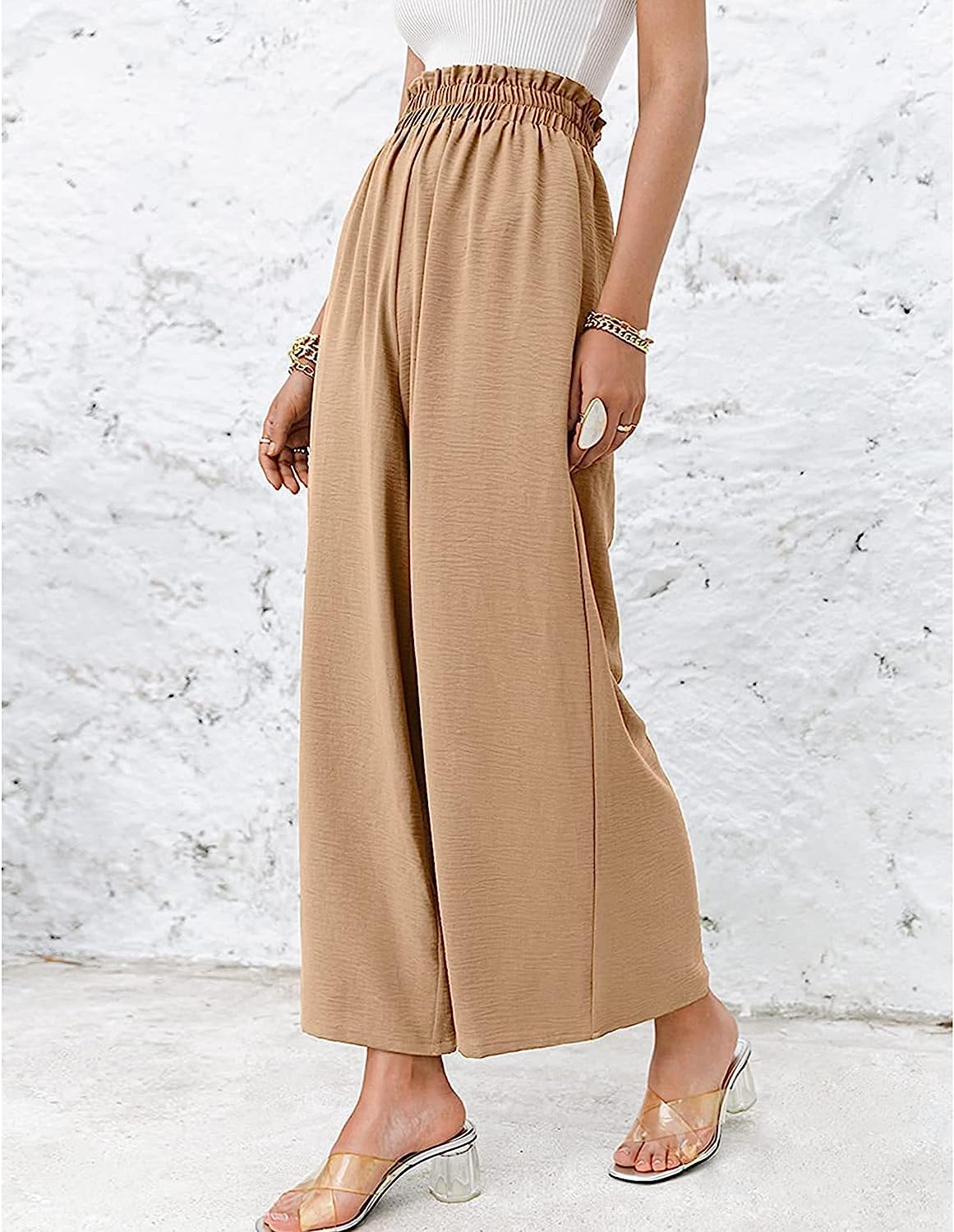 Women High Waisted Straight Wide Leg Pants