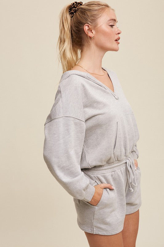 Bags Are Packed Romper in Grey