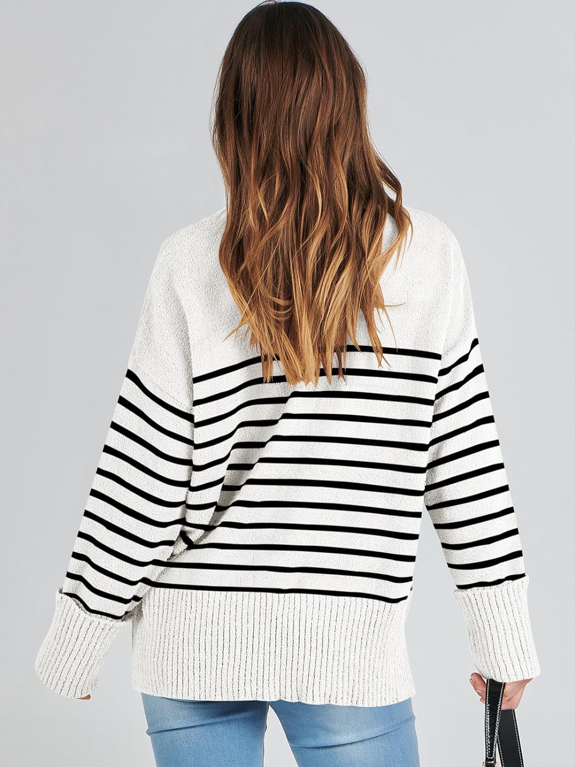 Women's Crewneck Long Sleeve Oversized Fuzzy Knit Chunky Warm Pullover Sweater Top