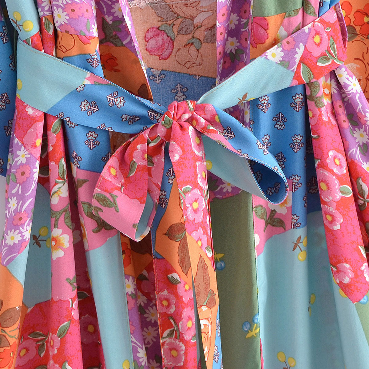 Rose Pink Boho Floral Print Maxi Robe