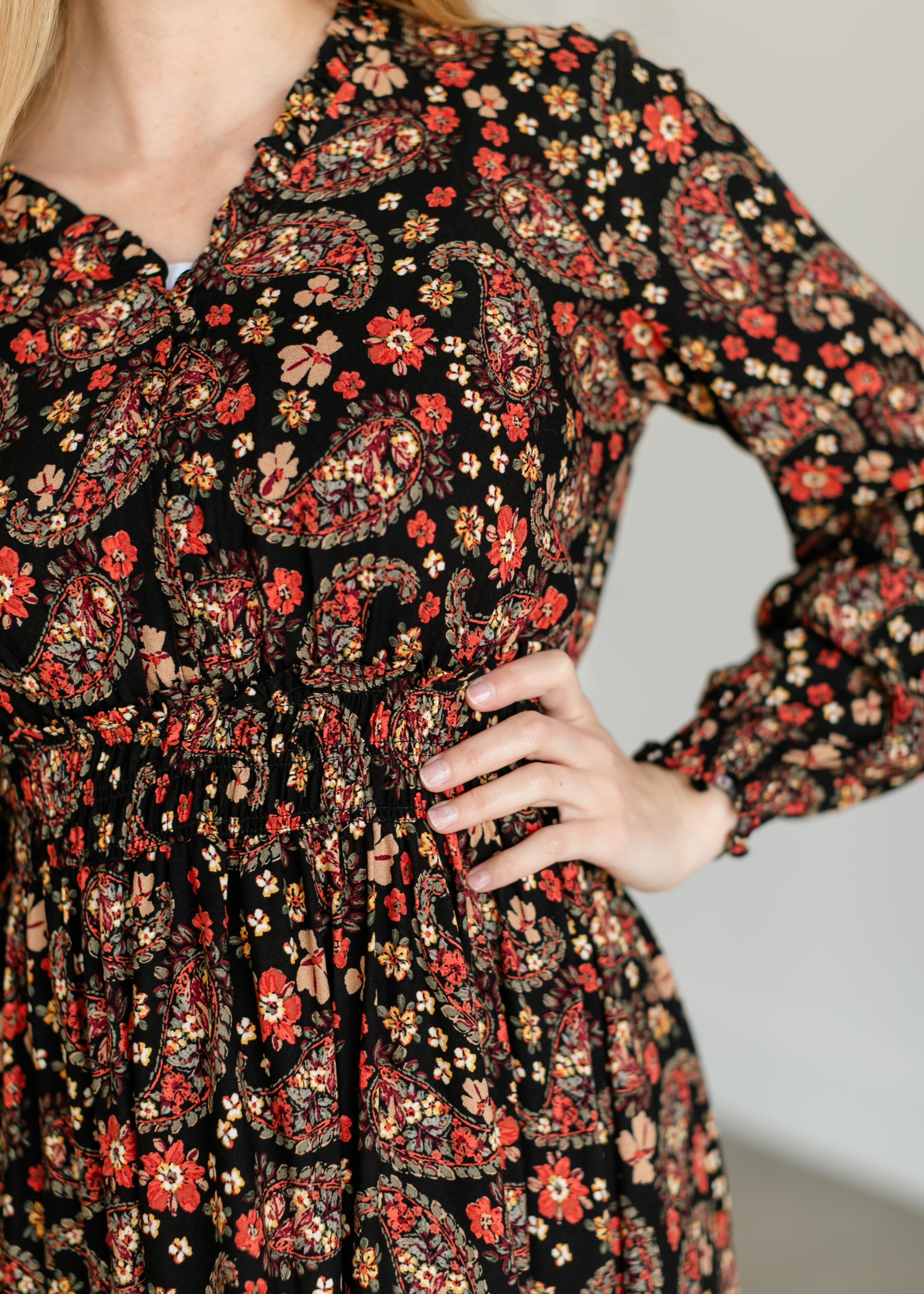 Paisley Floral Midi Dress