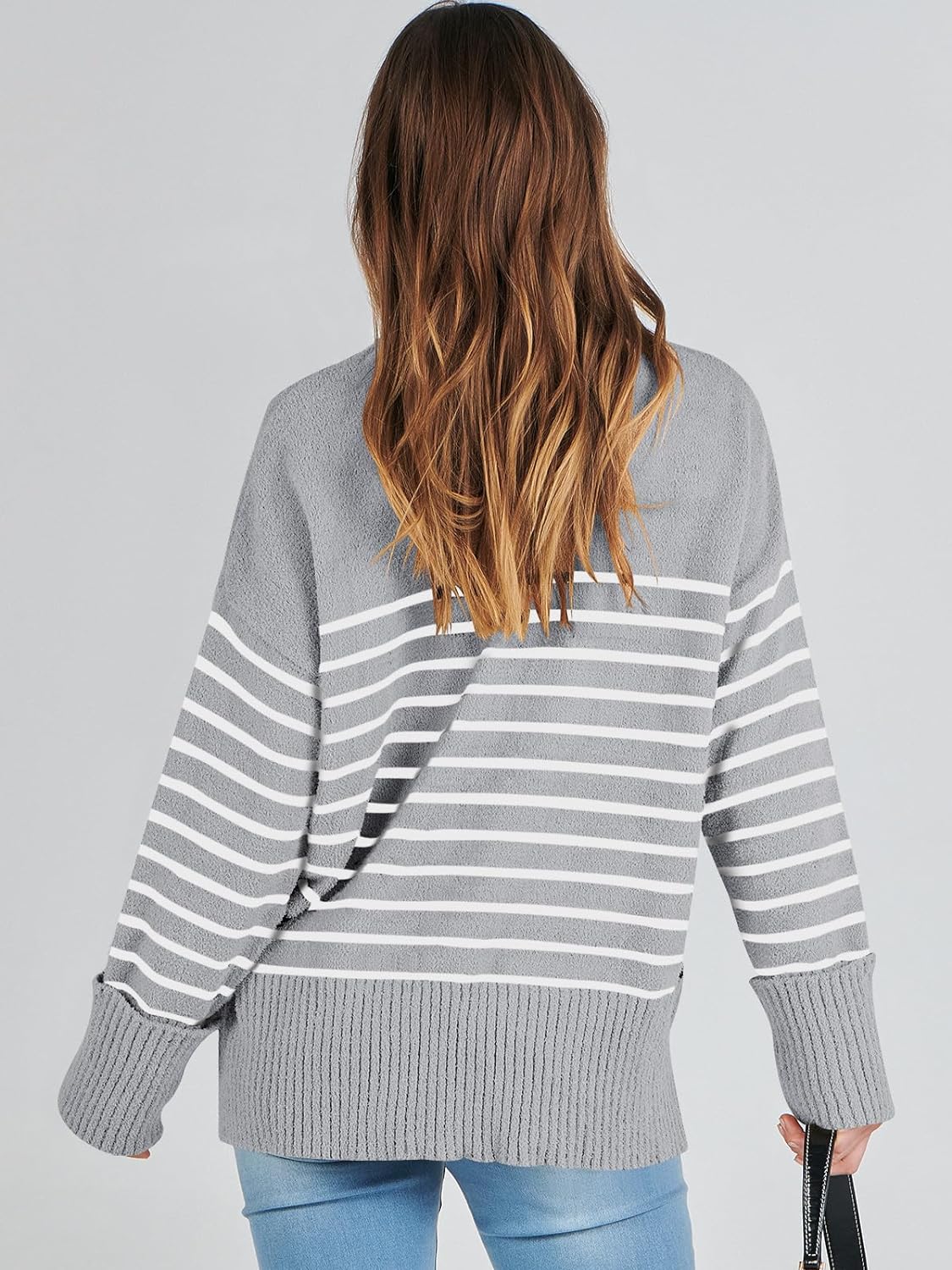 Women's Crewneck Long Sleeve Oversized Fuzzy Knit Chunky Warm Pullover Sweater Top