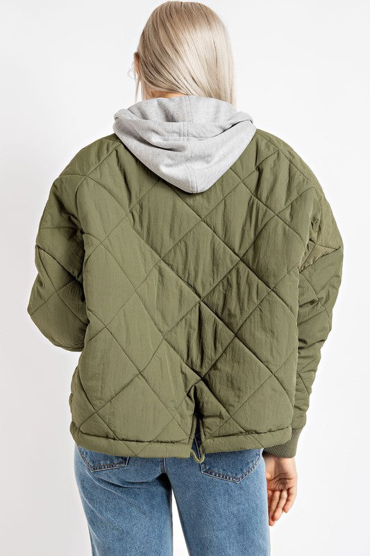Between Us Jacket in Olive/Grey