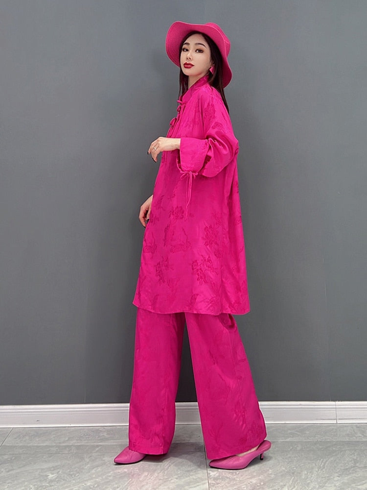 Casual Chic Ethereal Top & Wide Leg Pants 2-Piece Set