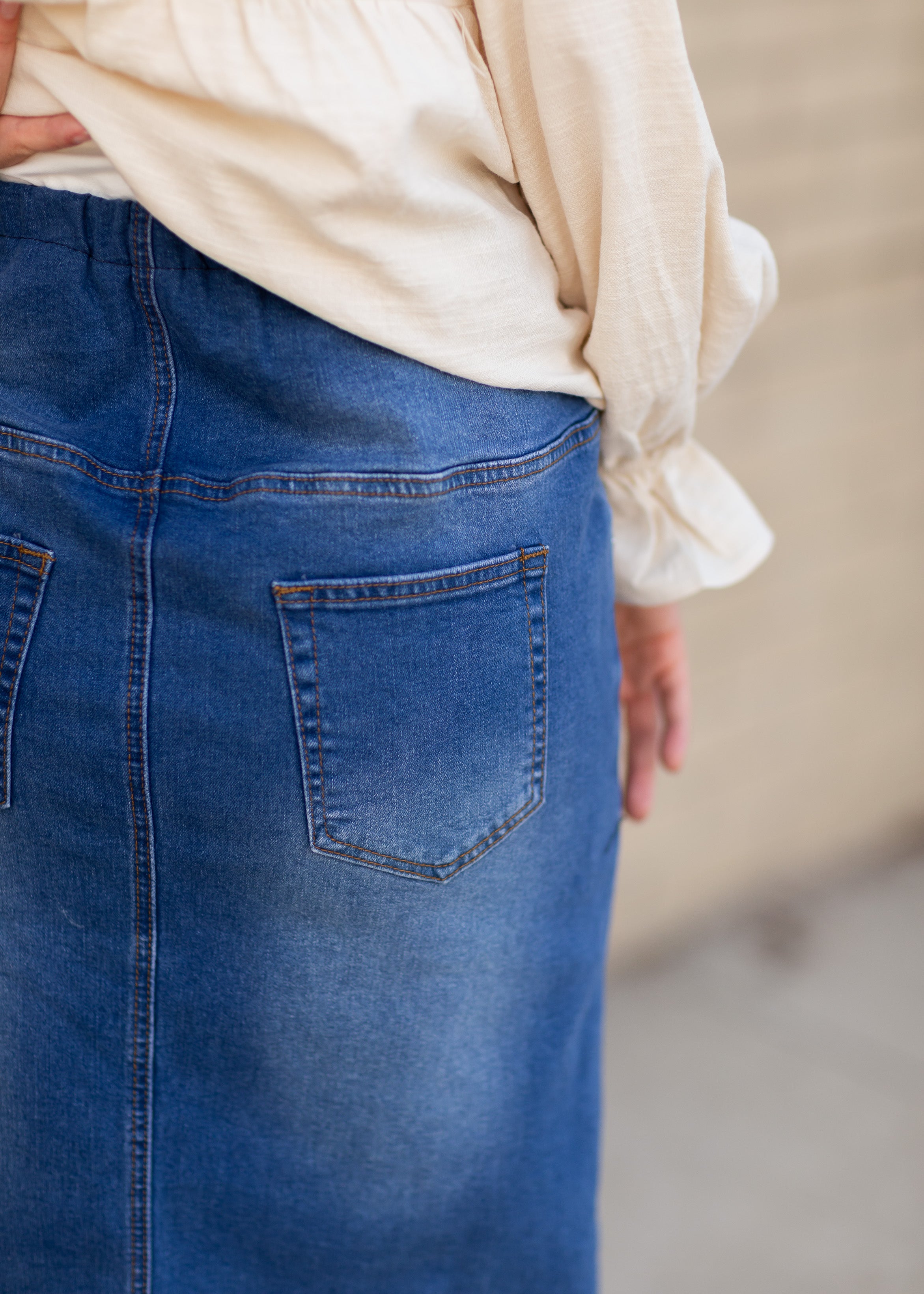 Remi Maternity Denim Midi Skirt