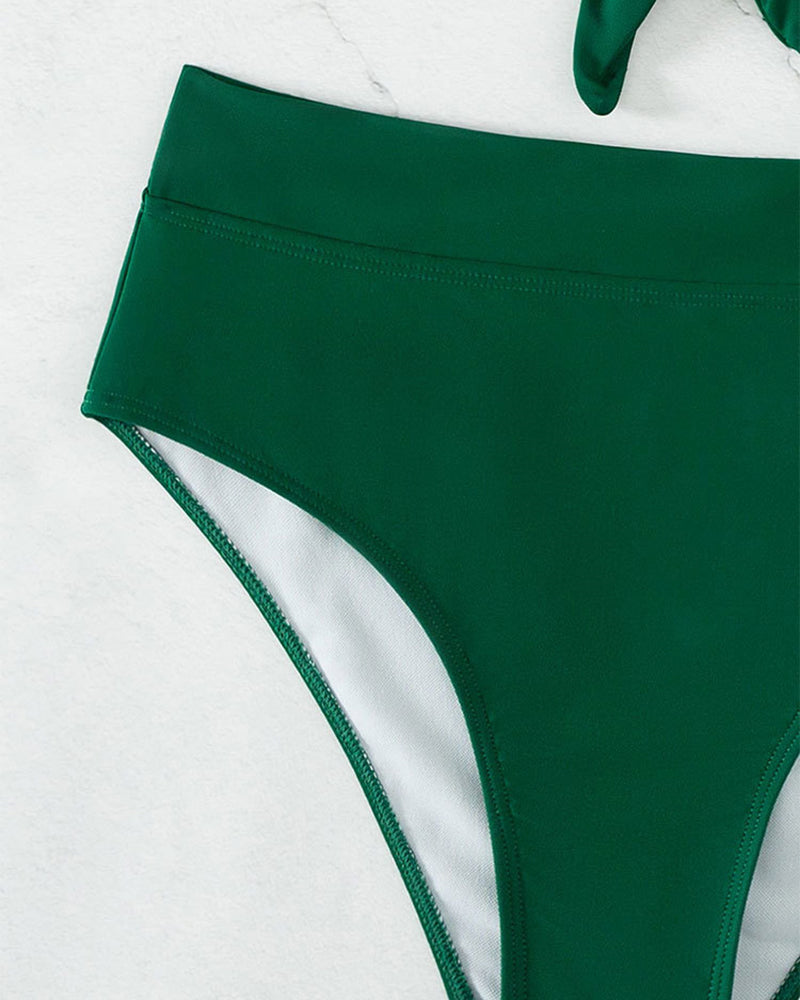 Twist Knot Bikini Sets High Waist Triangle Bottom Swimwear