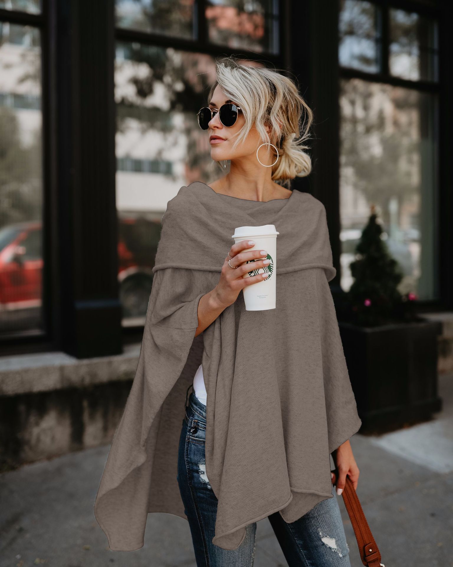 Irregular Off Shoulder Shawl