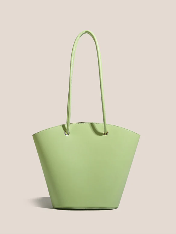Bucket-shaped faux leather handbag 0837