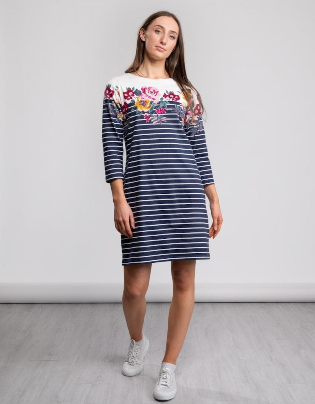 Joules Sleeve Jersey Dress Riviera