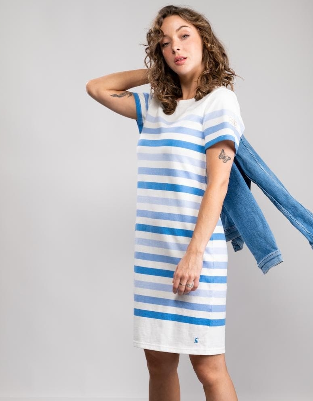 Joules Riviera Printed Jersey Short Sleeve Womens Dress